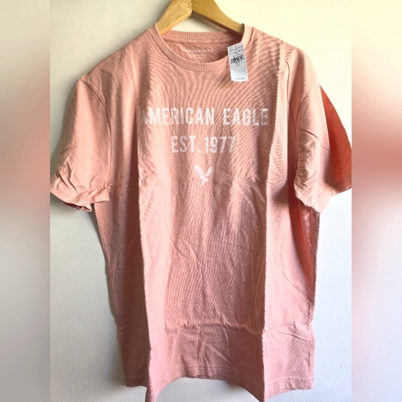 NWT! American Eagle,  Super Soft Graphic T-Shirt, Peach, Size Large -NEW! - Picture 6 of 9